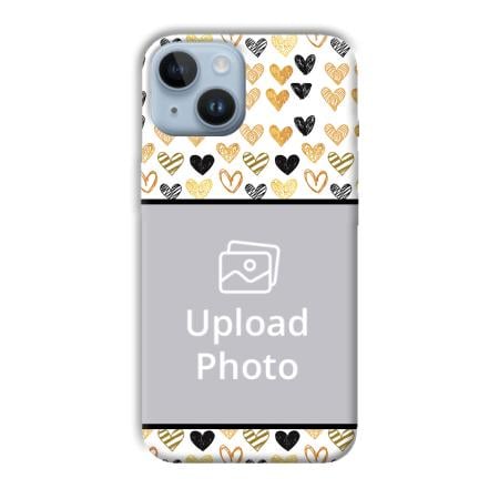 Small Hearts Customized Printed Back Case for Apple iPhone 14