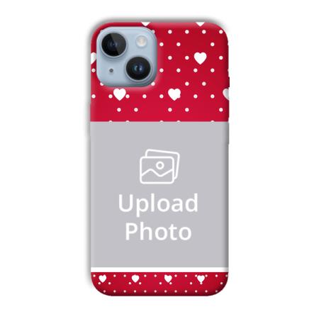 White Hearts Customized Printed Back Case for Apple iPhone 14
