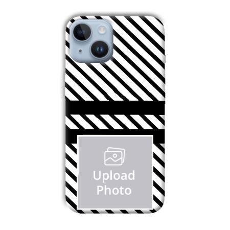 White Black Customized Printed Back Case for Apple iPhone 14