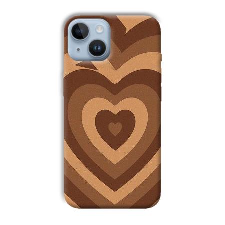 Brown Hearts Customized Printed Back Case for Apple iPhone 14