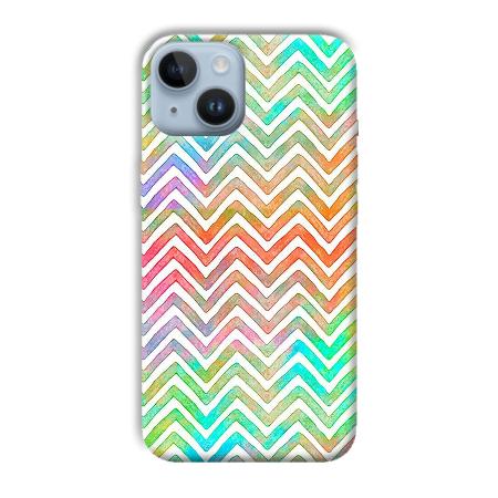 White Zig Zag Pattern Customized Printed Back Case for Apple iPhone 14