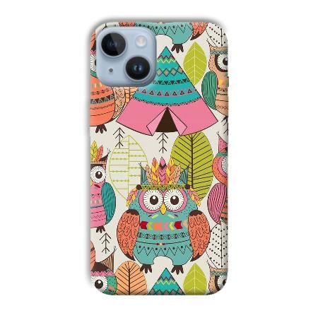Fancy Owl Customized Printed Back Case for Apple iPhone 14