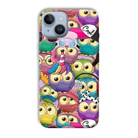 Colorful Owls Customized Printed Back Case for Apple iPhone 14