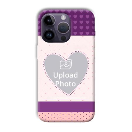 Purple Hearts Customized Printed Back Case for Apple iPhone 14 Pro