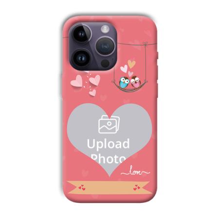 Love Birds Design Customized Printed Back Case for Apple iPhone 14 Pro