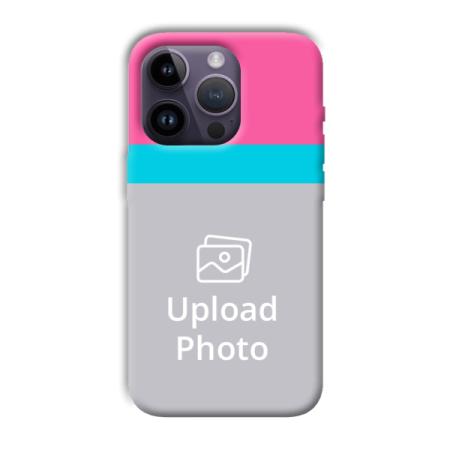 Pink & Sky Blue Customized Printed Back Case for Apple iPhone 14 Pro