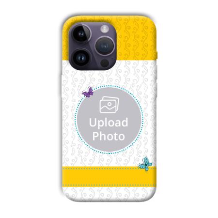 Butterflies & Yellow Customized Printed Back Case for Apple iPhone 14 Pro