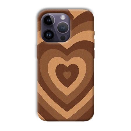 Brown Hearts Customized Printed Back Case for Apple iPhone 14 Pro