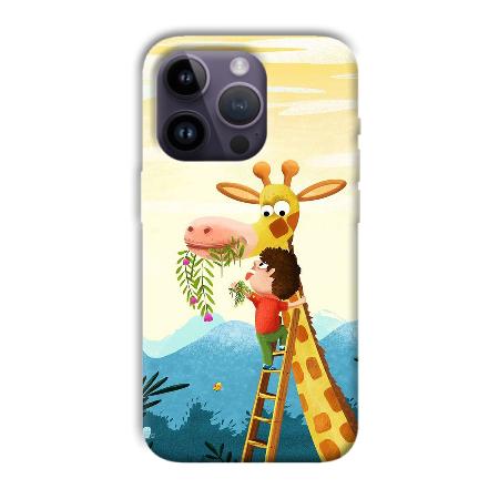 Giraffe & The Boy Customized Printed Back Case for Apple iPhone 14 Pro