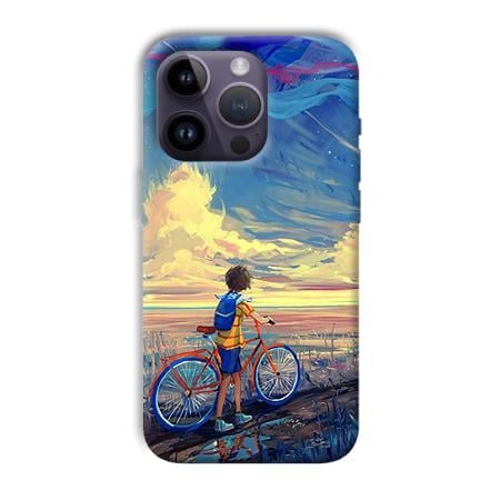 Boy & Sunset Customized Printed Back Case for Apple iPhone 14 Pro