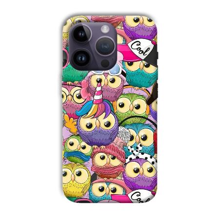 Colorful Owls Customized Printed Back Case for Apple iPhone 14 Pro