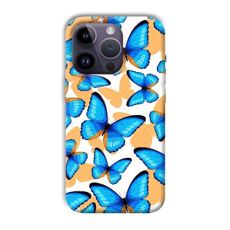 Blue Butterflies Customized Printed Back Case for Apple iPhone 14 Pro