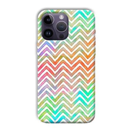 White Zig Zag Pattern Customized Printed Back Case for Apple iPhone 14 Pro Max
