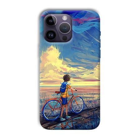 Boy & Sunset Customized Printed Back Case for Apple iPhone 14 Pro Max