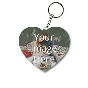 Customized Photo Printed Heart Keychain