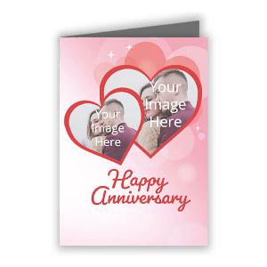 Anniversary Customized Greeting Card - Pink Heart