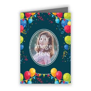 Birthday Customized Greeting Card - Oval Frame