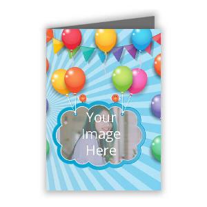 Birthday Customized Greeting Card - Blue Design