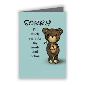I am Sorry Customized Greeting Card - Teddy Bear