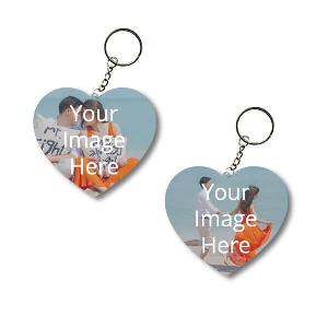 Customized Photo Printed Heart Keychain - Double Sided Print