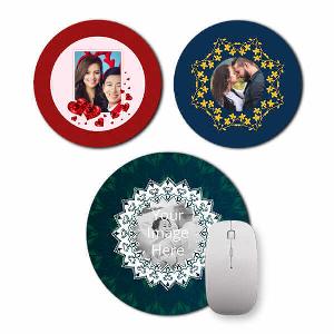 Wedding Design Custom Circle Photo Printed Mouse Pad