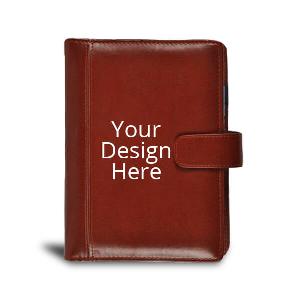Customized Leather Notebook Diary Organizer - Brown