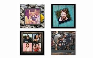 Wood Design Customized Photo Printed Square Canvas