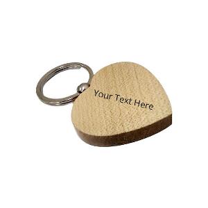 Heart Shape Customized Wooden Keychain