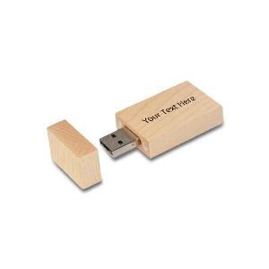 Rectangle Shape Wood Custom Printed USB Pen Drive