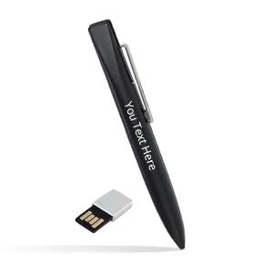 Black Unibody Pen with Custom Printed USB Pen Drive