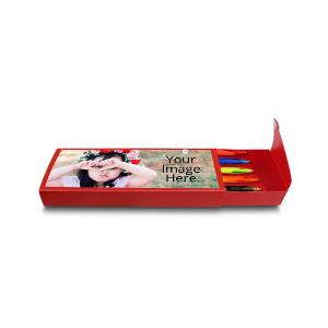 Red Color Customized Photo Printed Geometry Pencil Box