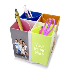 Multicolor Rotating Customized Photo Printed Desk & Pen Stand
