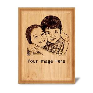 Portrait Frame Customized Wooden Photo Engraved Plaque