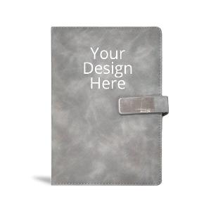 Customized Leather Notebook Diary - Grey
