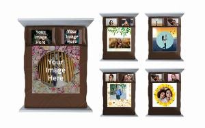 Nature Design Customized Photo Printed Double Bed Sheet with 2 Pillow Covers - Coffee Brown