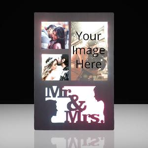 Mr &amp; Mrs Customized LED Backlit Photo Frame