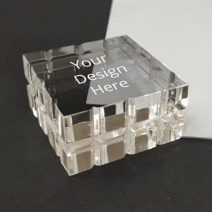 Square Customized Transparent Paper Weight