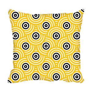 Yellow Circle Design Custom Photo Pillow Cushion