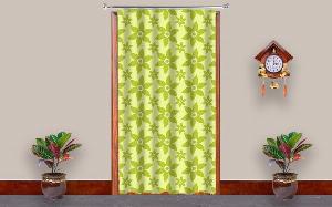 Green Flower  Design Customized Photo Printed Curtain