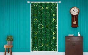 Green Rangoli  Design Customized Photo Printed Curtain