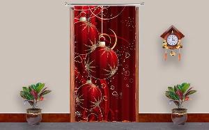 Christmas Design Customized Photo Printed Curtain