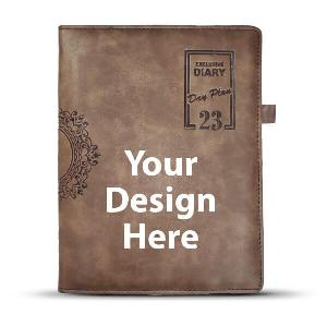 2023 Brown Customized Photo Printed Leather Planner Diary