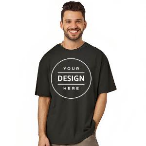 Black Oversized Hip Hop Customized Half Sleeve Men's Cotton T-Shirt