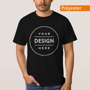 Black Polyester Dri Fit Customized Half Sleeve Men's T-Shirt