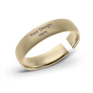 Gold Customized Engraved Metal Ring with Gift Box