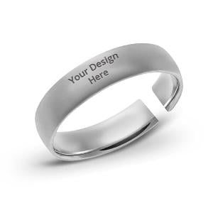 Silver Customized Engraved Metal Ring with Gift Box