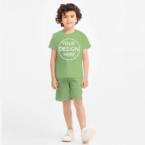 Kiwi Green Customized Cotton Co-ord Set for Kids