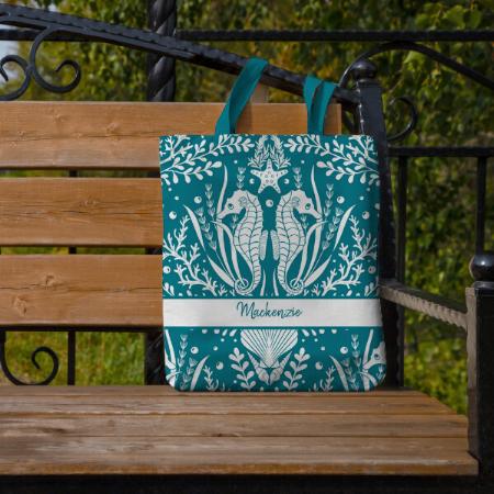 Seahorses Ocean Sea Life Customized Full Print Tote Bag for Women & Men