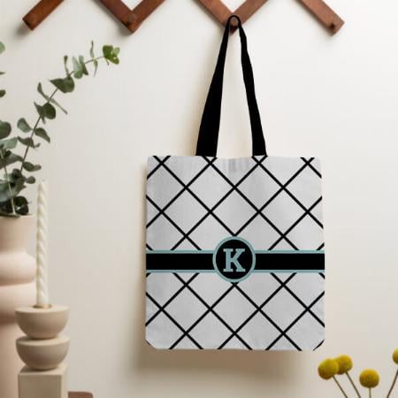Modern Monogram Customized Full Print Tote Bag for Women & Men