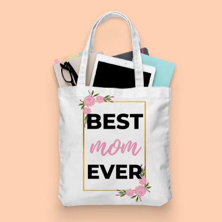 Pink Mom and Daughter Customized Full Print Canvas Tote Bag for Women & Men